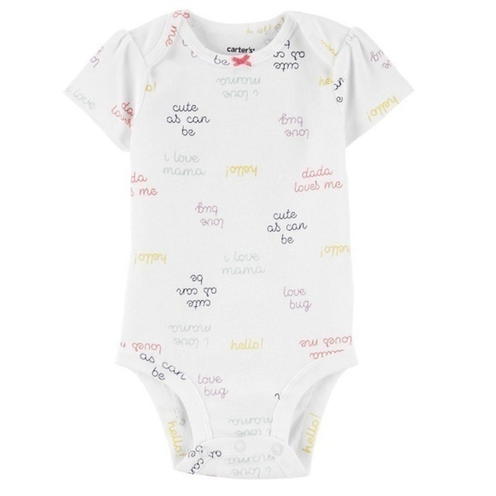 🌸NWT. CARTER’S White Baby Onesie with Colorful Text